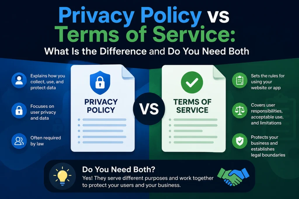 Privacy Policy vs Terms of Service What Is the Difference and Do You Need Both
