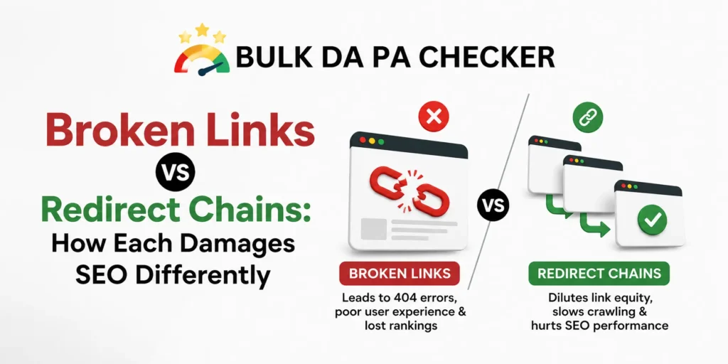 broken links vs redirect chains